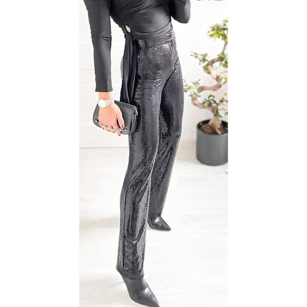 Zara Shimmery Full Length Flared Pants